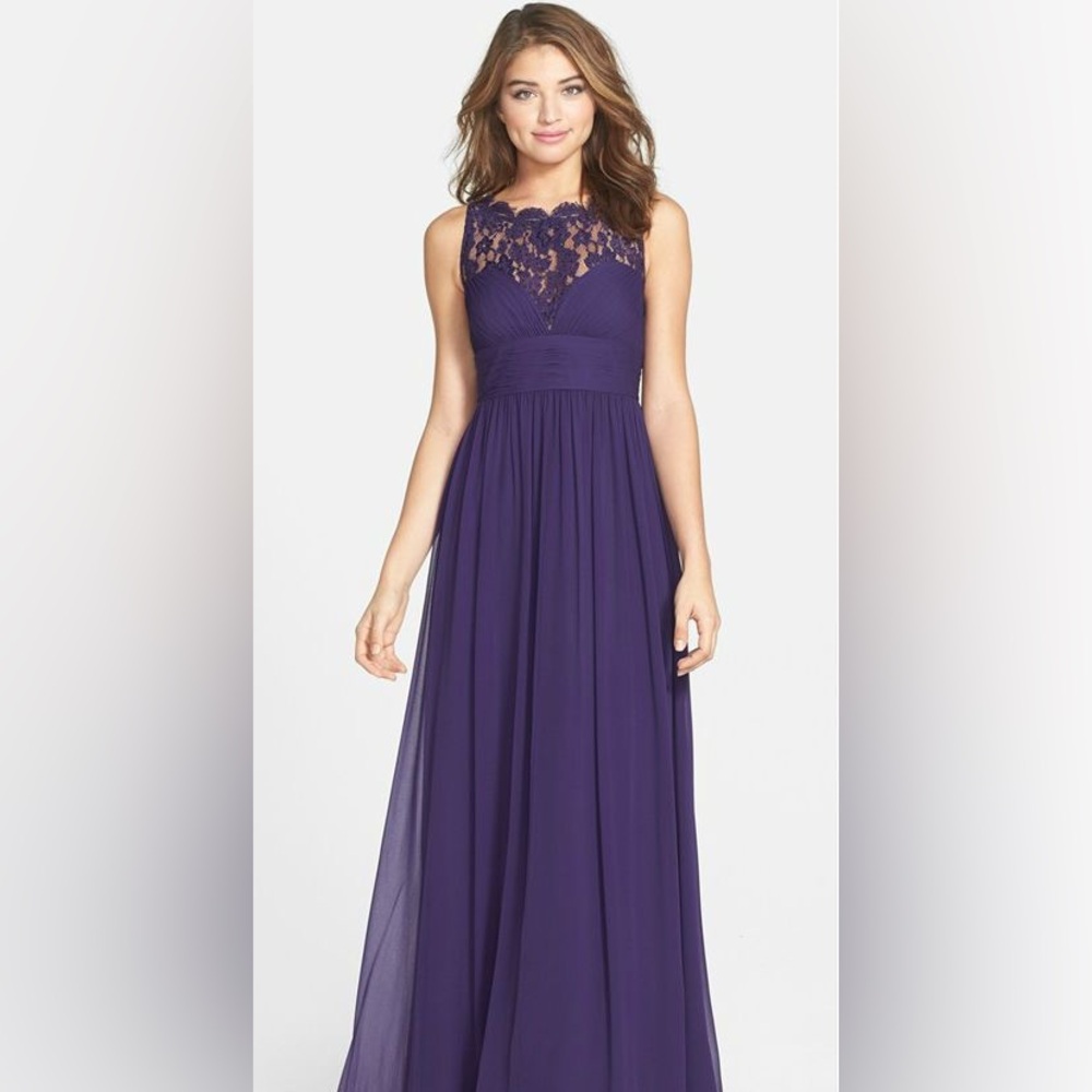 Aidan Mattox | Illusion Neckline Sleeveless Fit and Flare Gown | Size US 8